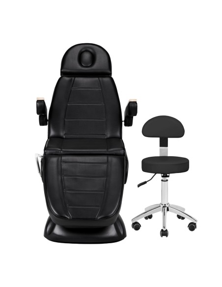 SILLON Lux 273b sedia cosmetica elettrica + sgabello 304 nero