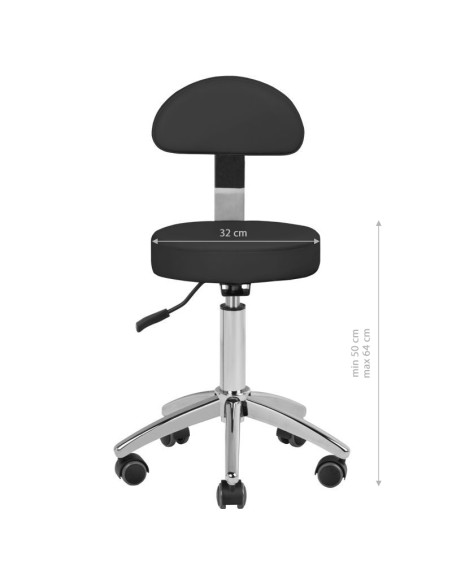 SILLON Lux 273b sedia cosmetica elettrica + sgabello 304 nero