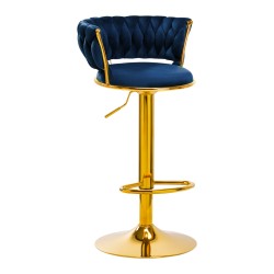 4Rico Bar Hocker QS-B313a velluto blu navy
