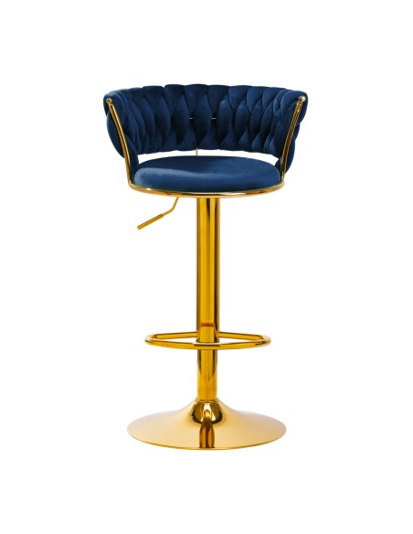 4Rico Bar Hocker QS-B313a velluto blu navy