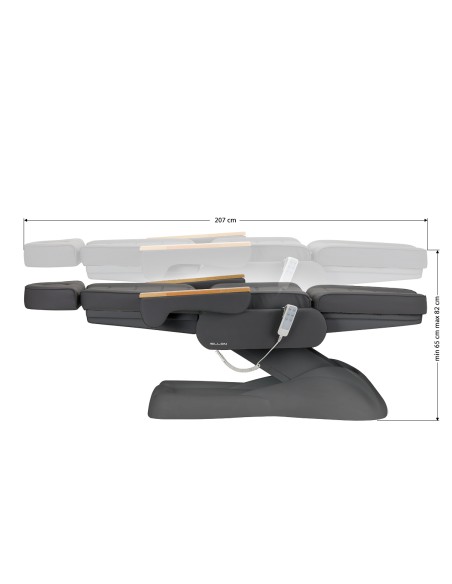 Sedia estetica elettrica SILLON Lux 273b 3 motori grigio, base grigio