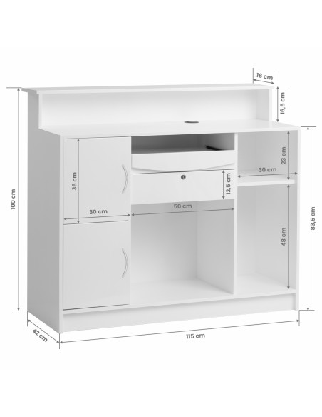 Banco reception Gabbiano G26W Bianco