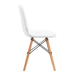 4Rico Sedia scandinava QS-185 in ecopelle bianca 2