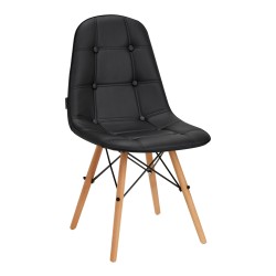 4Rico Sedia scandinava QS-185 in ecopelle nera