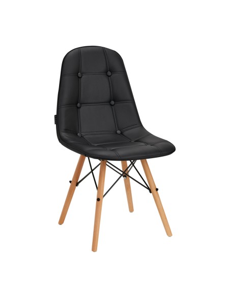 4Rico Sedia scandinava QS-185 in ecopelle nera