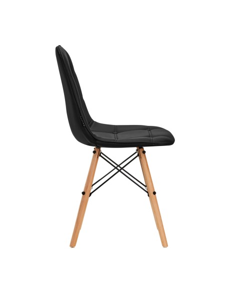 4Rico Sedia scandinava QS-185 in ecopelle nera