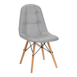 4Rico Sedia scandinava QS-185 ecopelle grigio