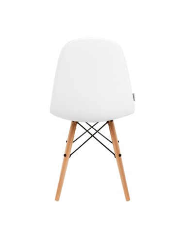 4Rico Sedia scandinava QS-185 in ecopelle bianca