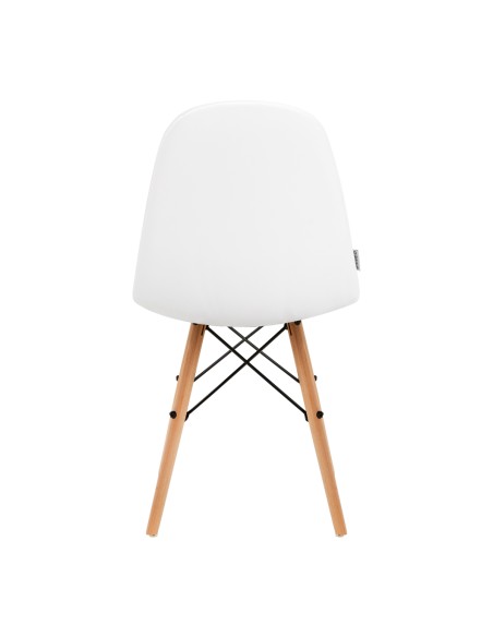 4Rico Sedia scandinava QS-185 in ecopelle bianca