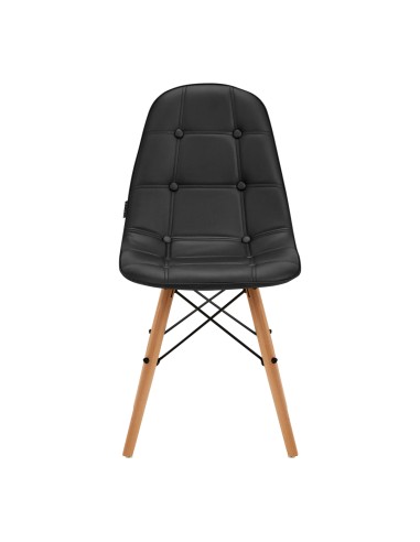 4Rico Sedia scandinava QS-185 in ecopelle nera