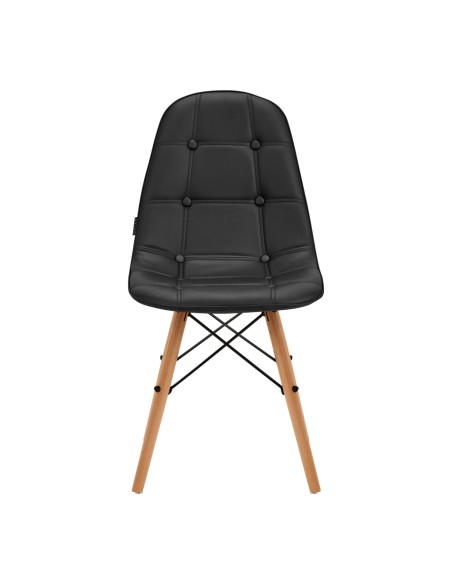 4Rico Sedia scandinava QS-185 in ecopelle nera