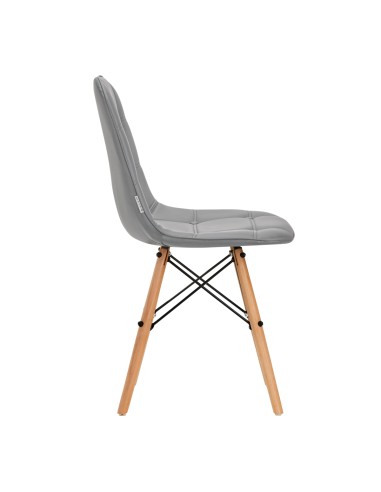 4Rico Sedia scandinava QS-185 ecopelle grigio