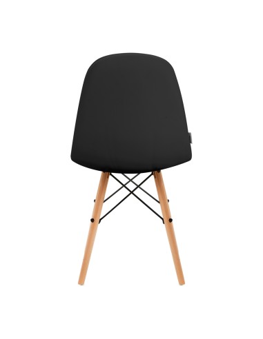 4Rico Sedia scandinava QS-185 in ecopelle nera