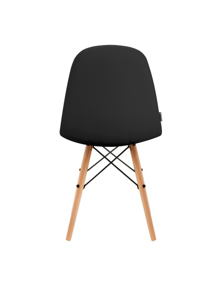 4Rico Sedia scandinava QS-185 in ecopelle nera