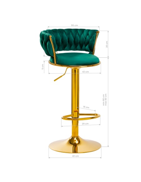 4Rico Bar Hocker QS-B313a verde velluto