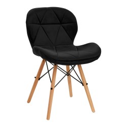 4Rico Sedia scandinava QS-186 velluto nero