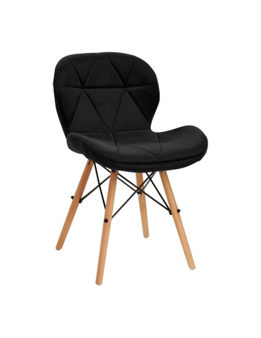4Rico Sedia scandinava QS-186 velluto nero