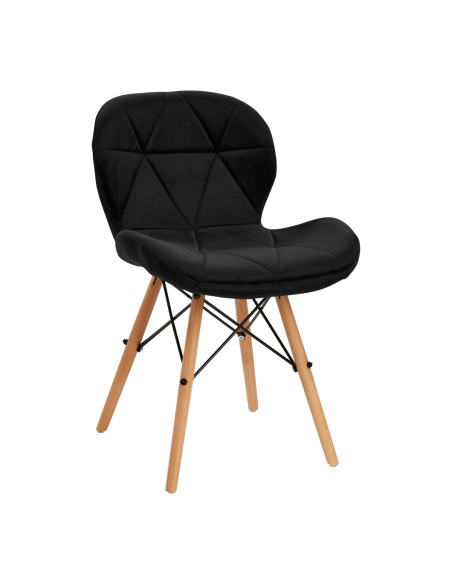 4Rico Sedia scandinava QS-186 velluto nero