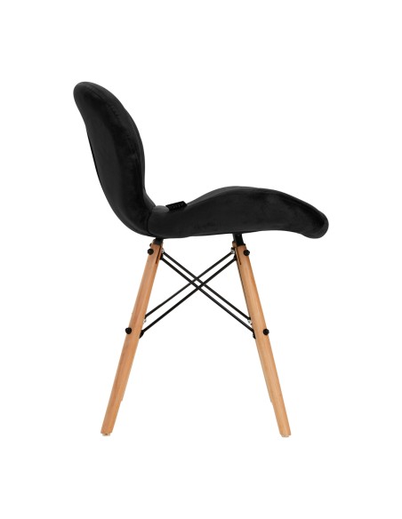4Rico Sedia scandinava QS-186 velluto nero