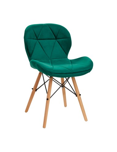 4Rico Sedia scandinava QS-186 velluto verde