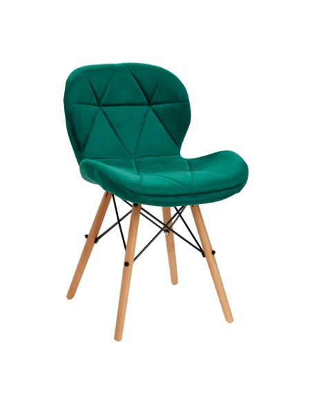 4Rico Sedia scandinava QS-186 velluto verde