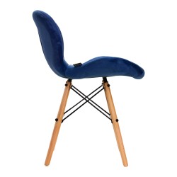 4Rico Sedia scandinava QS-186 velluto blu navy 2