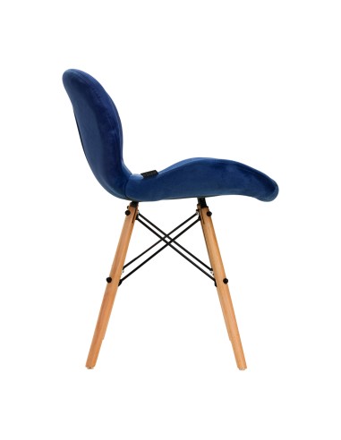 4Rico Sedia scandinava QS-186 velluto blu navy