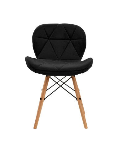 4Rico Sedia scandinava QS-186 velluto nero