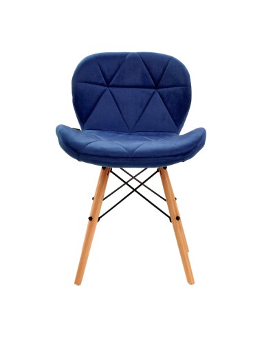 4Rico Sedia scandinava QS-186 velluto blu navy