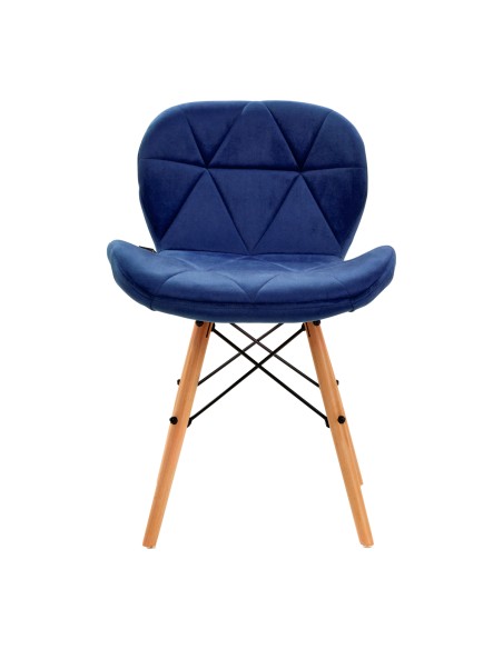 4Rico Sedia scandinava QS-186 velluto blu navy