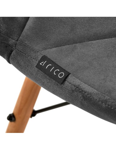 4Rico Sedia scandinava QS-186 velluto grigio