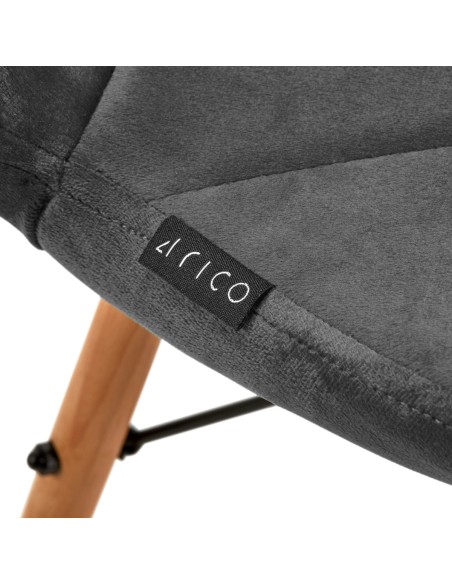 4Rico Sedia scandinava QS-186 velluto grigio
