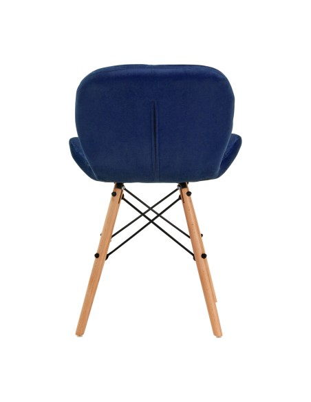 4Rico Sedia scandinava QS-186 velluto blu navy