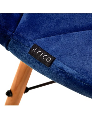 4Rico Sedia scandinava QS-186 velluto blu navy
