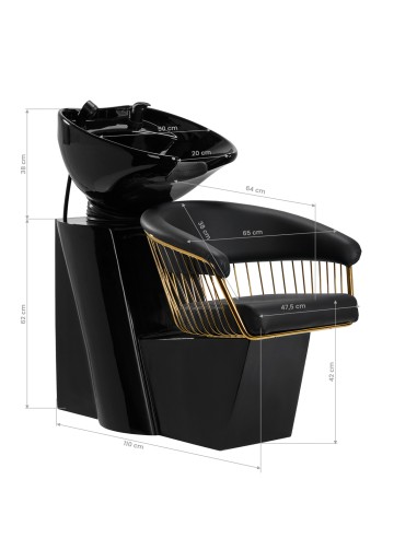 Gabbiano lavabo per parrucchieri Lille - oro nero