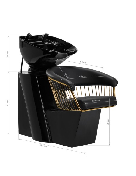 Gabbiano lavabo per parrucchieri Lille - oro nero