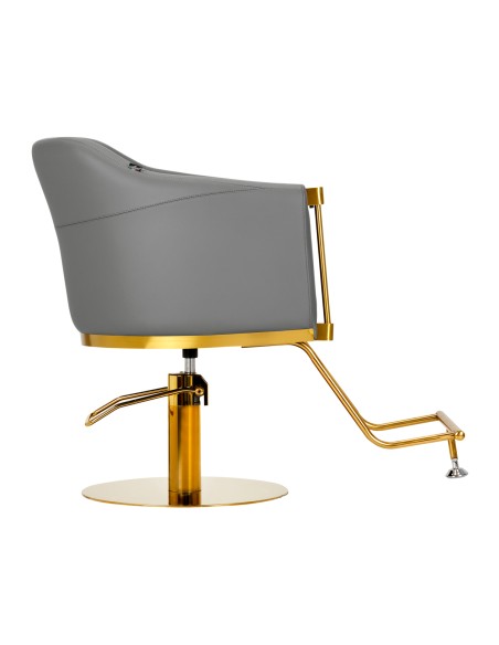 Poltrona per parrucchieri Gabbiano Burgos grigio oro