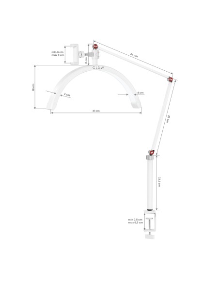 Lampada da tavolo per trattamenti Glow MX3 bianco