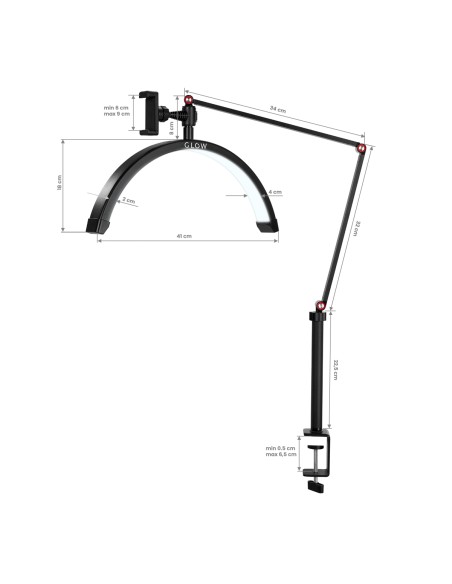 Lampada da tavolo per trattamenti Glow MX3 nero