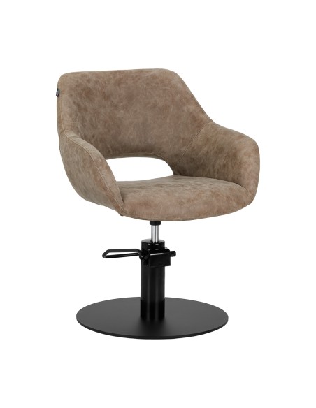 Poltrona da parrucchiere Gabbiano Morena moderna marrone antico