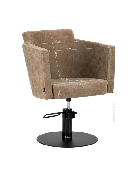 Poltrona da parrucchiere Gabbiano Modena square old brown