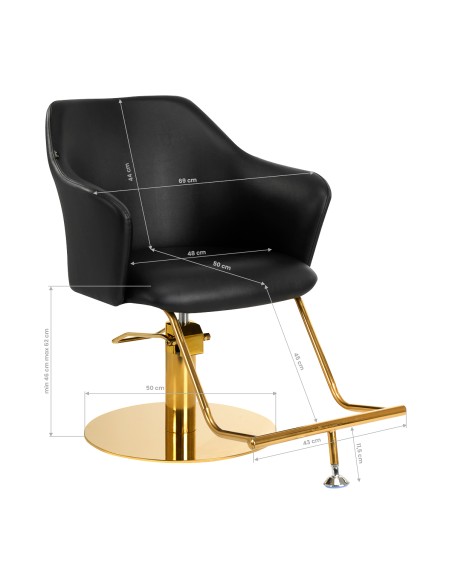 Poltrona per parrucchieri Gabbiano Marbella oro nero