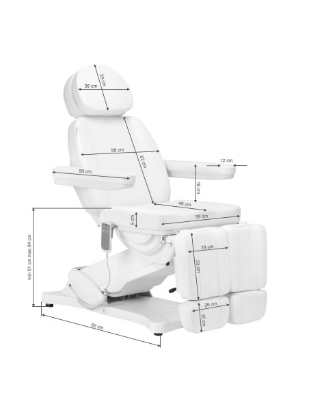 Sedia cosmetica elettrica SILLON CLASSIC 2 motori pedi white