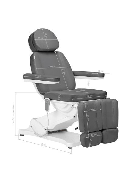 Sedia cosmetica elettrica SILLON CLASSIC 2 motori pedi grey
