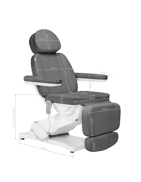 Sedia estetica elettrica SILLON CLASSIC 4 motori con culla grigio