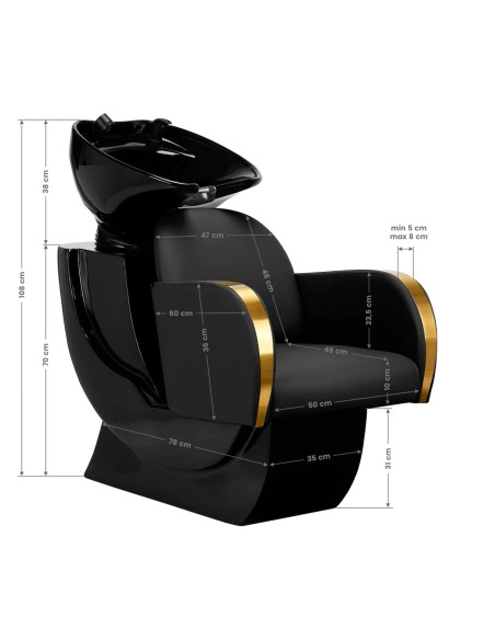 Gabbiano lavatesta per parrucchieri Malaga oro nero