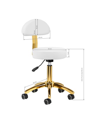 Sgabello cosmetico AM-304G oro bianco