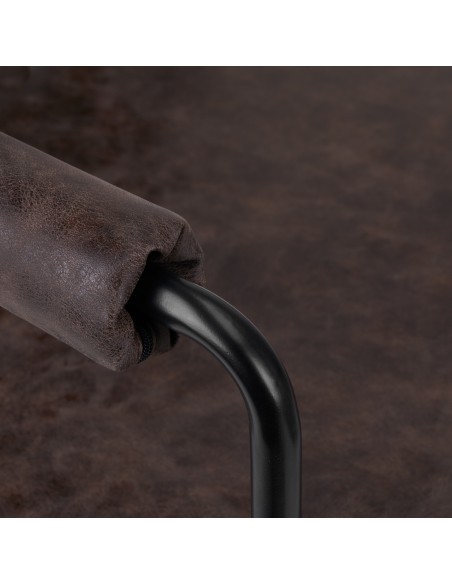 Poltrona da parrucchiere Gabbiano Katania Loft Old Leather marrone scuro