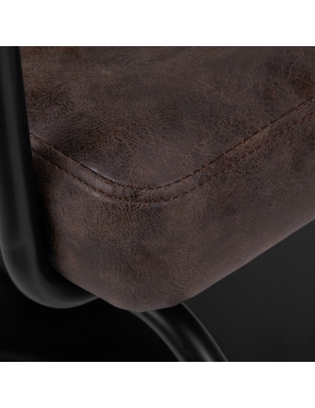 Poltrona da parrucchiere Gabbiano Katania Loft Old Leather marrone scuro