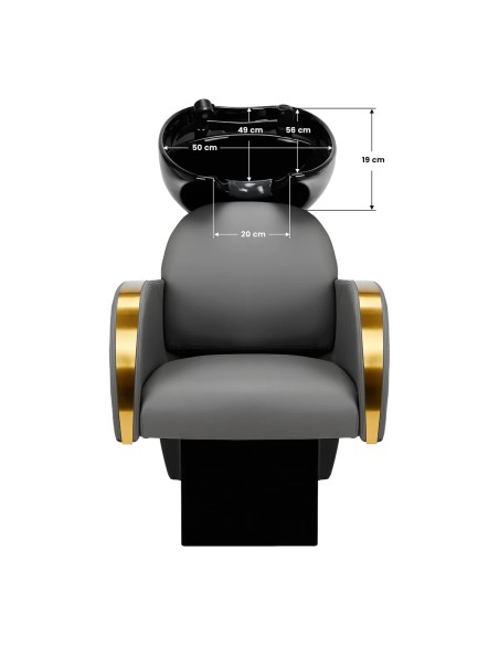 Gabbiano lavatesta per parrucchieri Malaga grigio oro